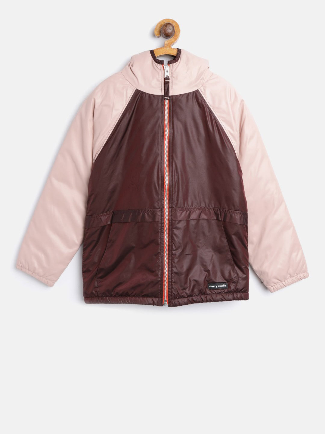 Cherry Crumble Kids Maroon Solid Padded Jacket