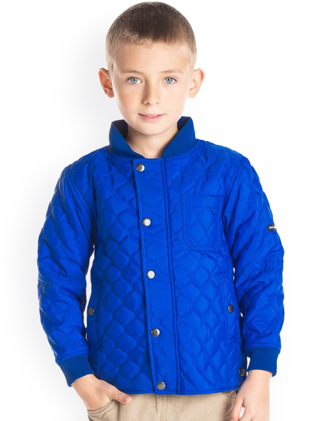 Cherry Crumble Kids Blue Printed Quilted Jacket