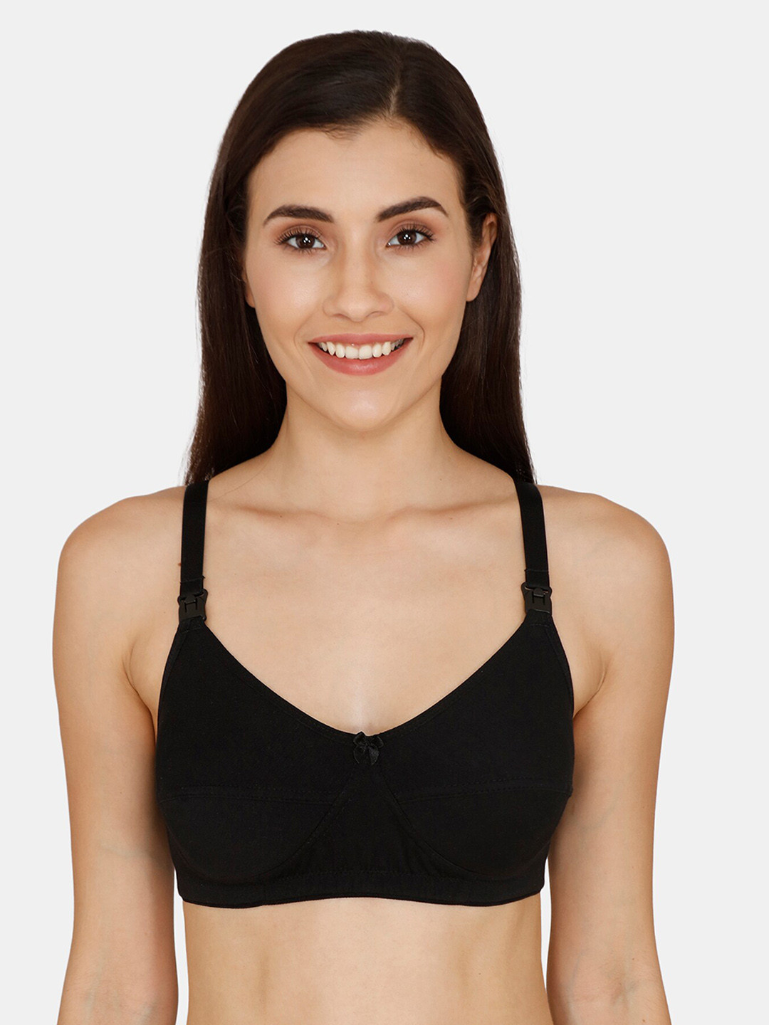 Nejo Black Solid Non-Wired Non Padded Maternity Bra NJL005