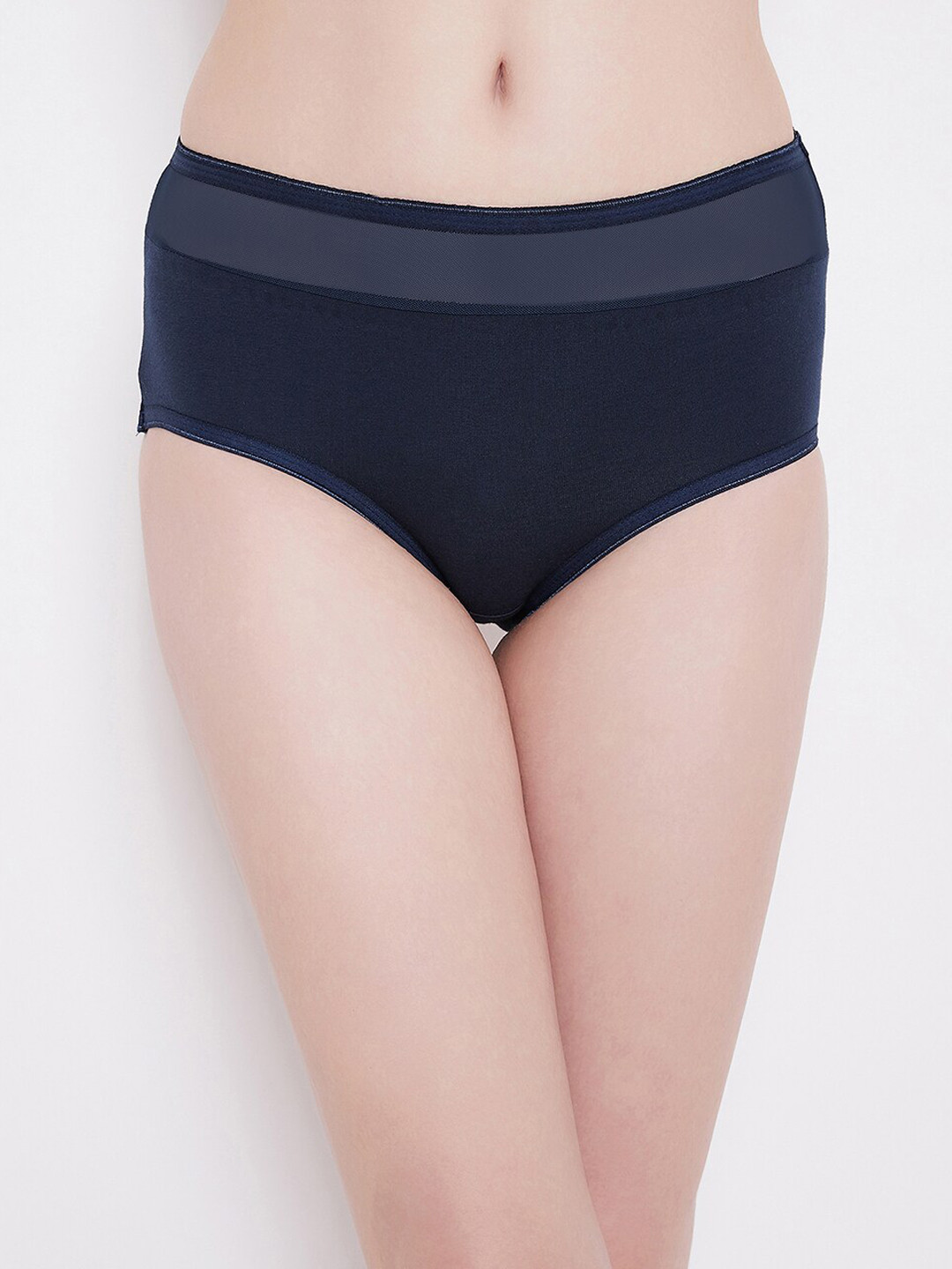 Clovia Women Navy Blue Solid Hipster Briefs PN1167A08S