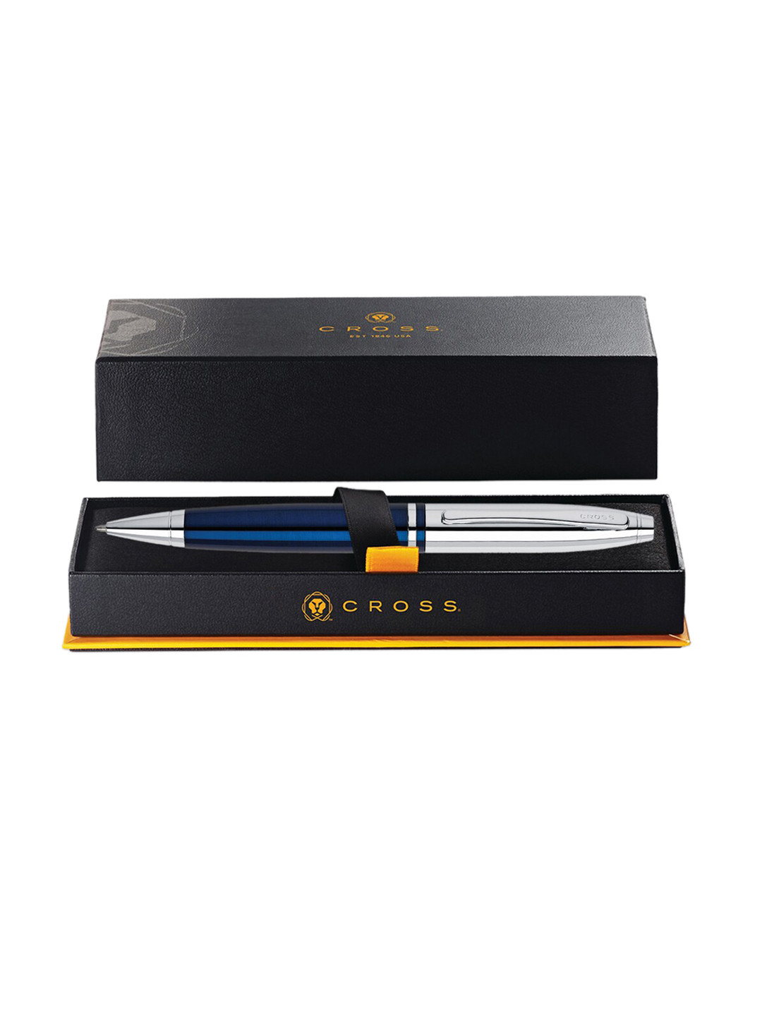 Cross Chrome & Blue Lacquer Calais Ballpoint Pen