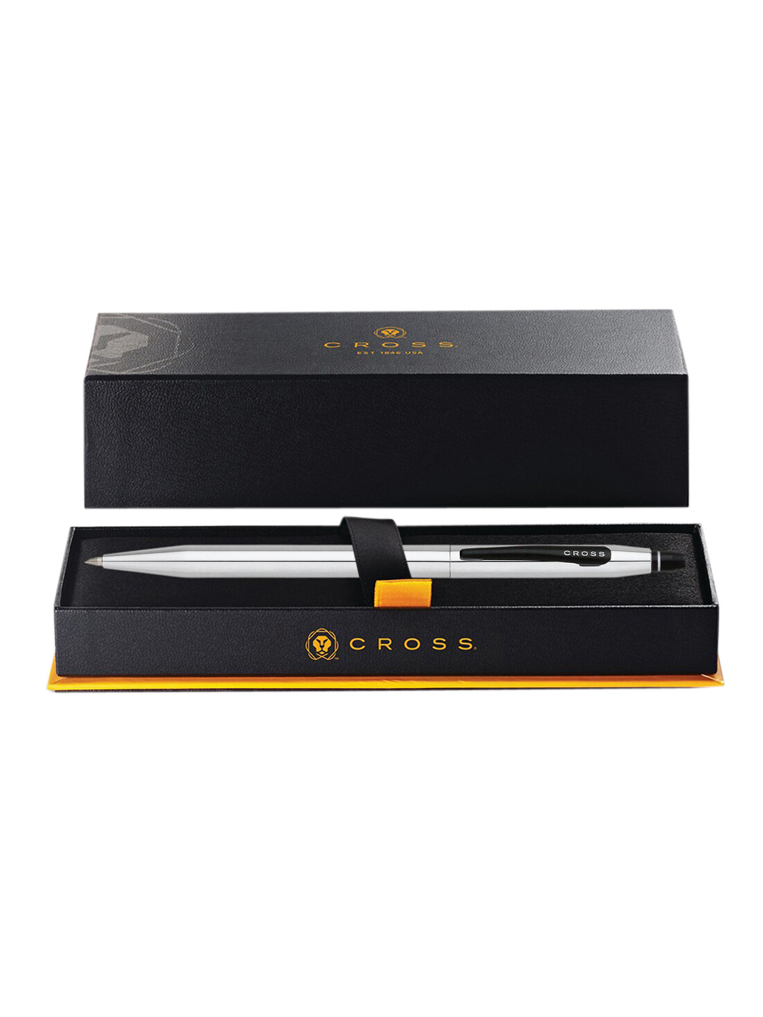 Cross Polished Chrome With black appointment Click Rollerball Pen