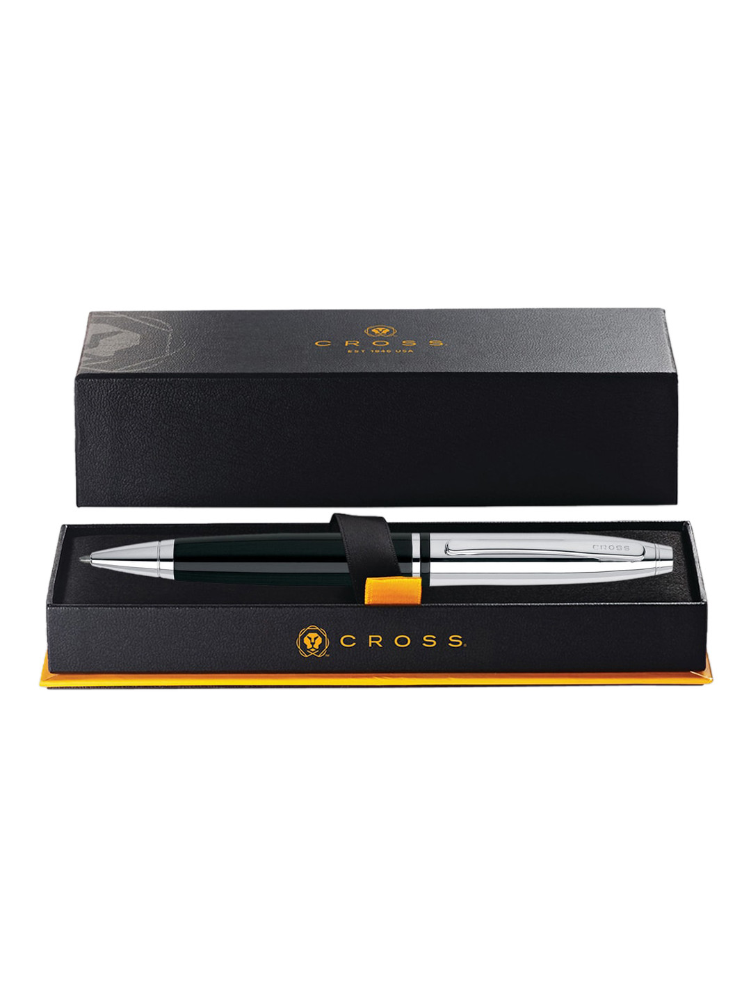 Cross Chrome and Black Lacquer Calais Ballpoint Pen