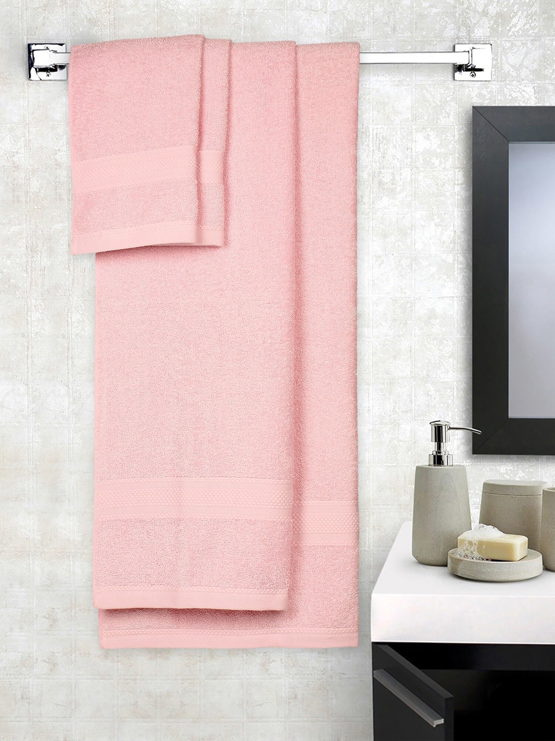 Buy Raymond Home Unisex Set Of 4 Pink Solid 450 GSM Towel Set Towel Set for Unisex 12839548 Myntra