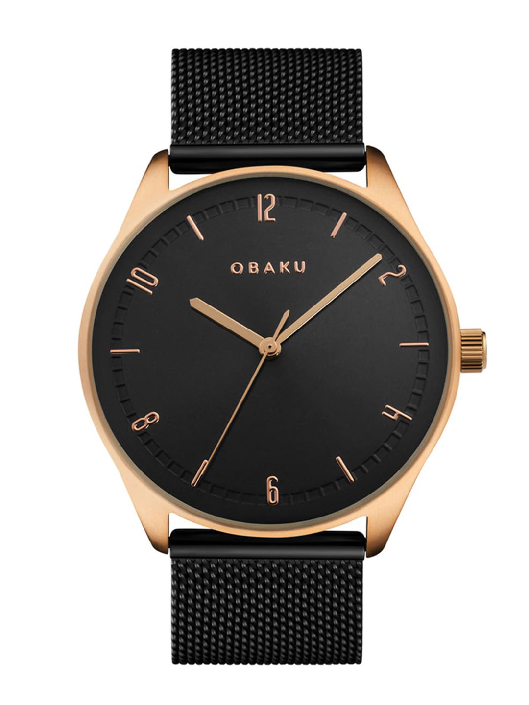 Obaku Men Black Analogue Watch V235GXVBMB