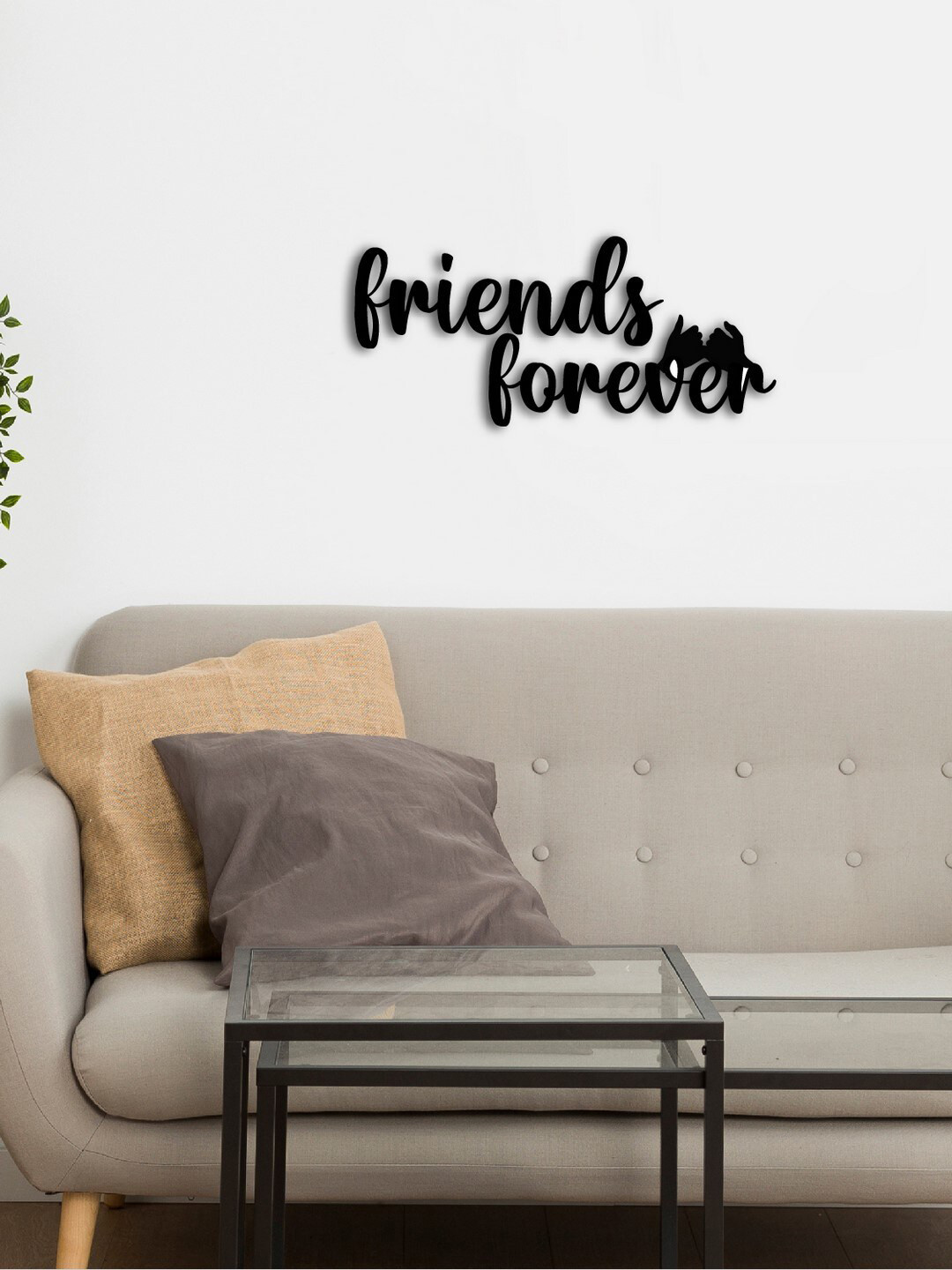 eCraftIndia Friends Forever Wood Matte Hanging Hall Signs and Plaques-5In
