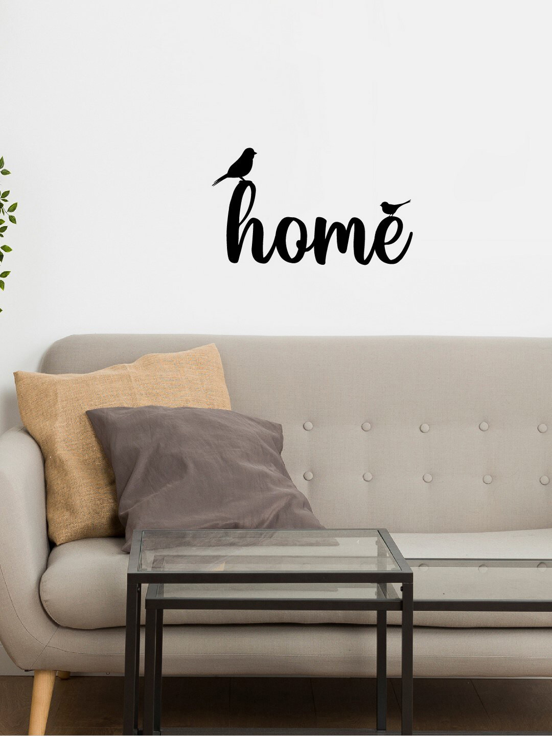 eCraftIndia HOME with birds Wood Matte Hanging Hall Signs and Plaques-7In