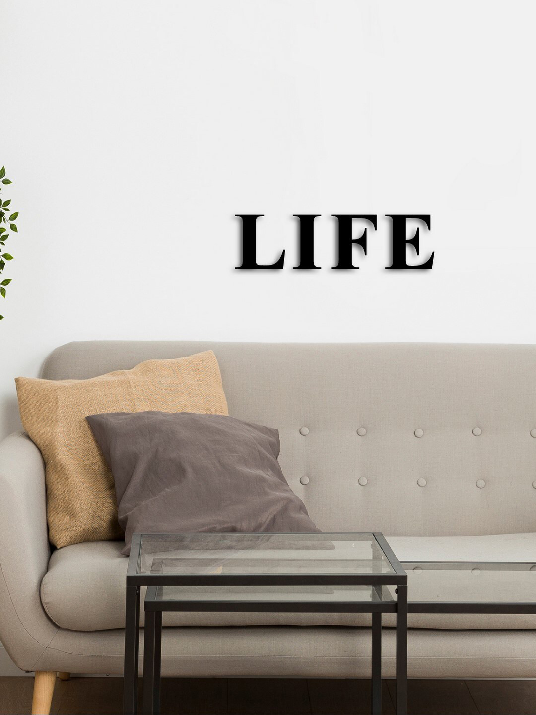 eCraftIndia LIFE Wood Matte Hanging Hall Signs and Plaques-4In