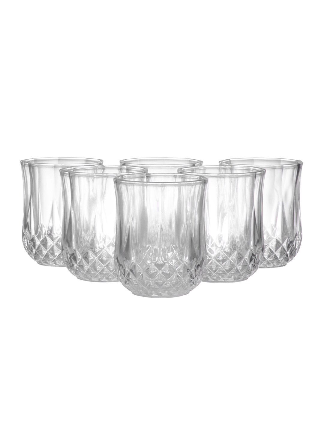 ceradeco Set of 6 Transparent Textured Juice Glasses 200 ml