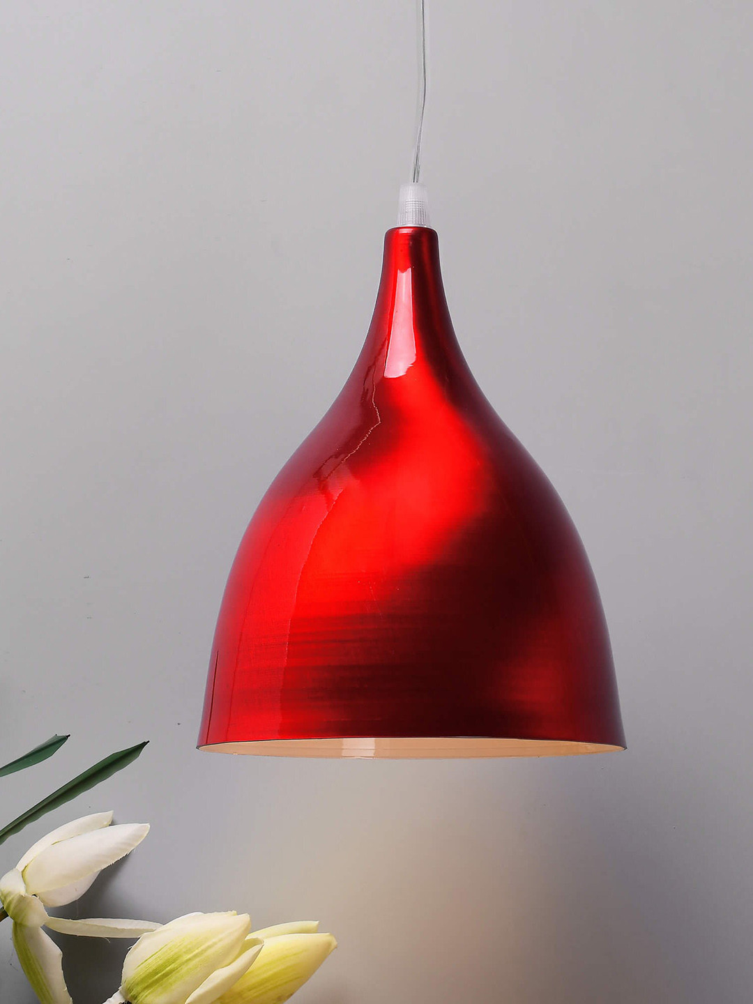 Homesake Red Solid Classic Country Glossy Spinning Hanging Light