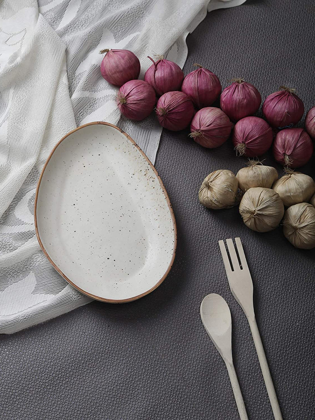 MIAH Decor Handcrafted Stoneware Oval Platter