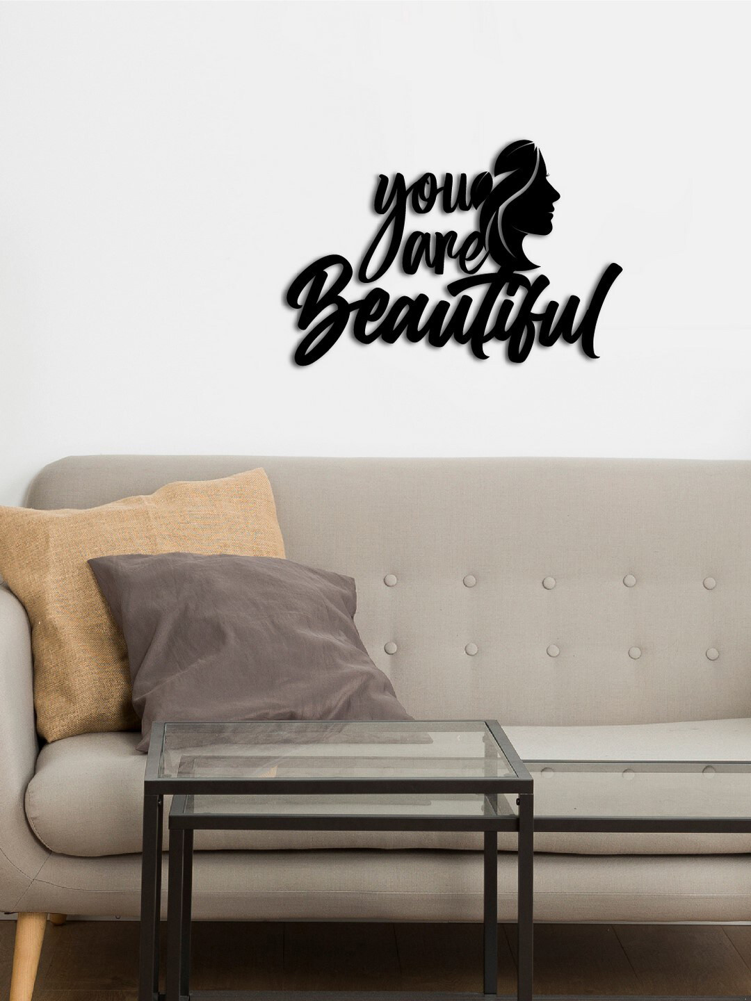 eCraftIndia ou Are Beautiful Wood Matte Hanging Hall Signs and Plaques-8In