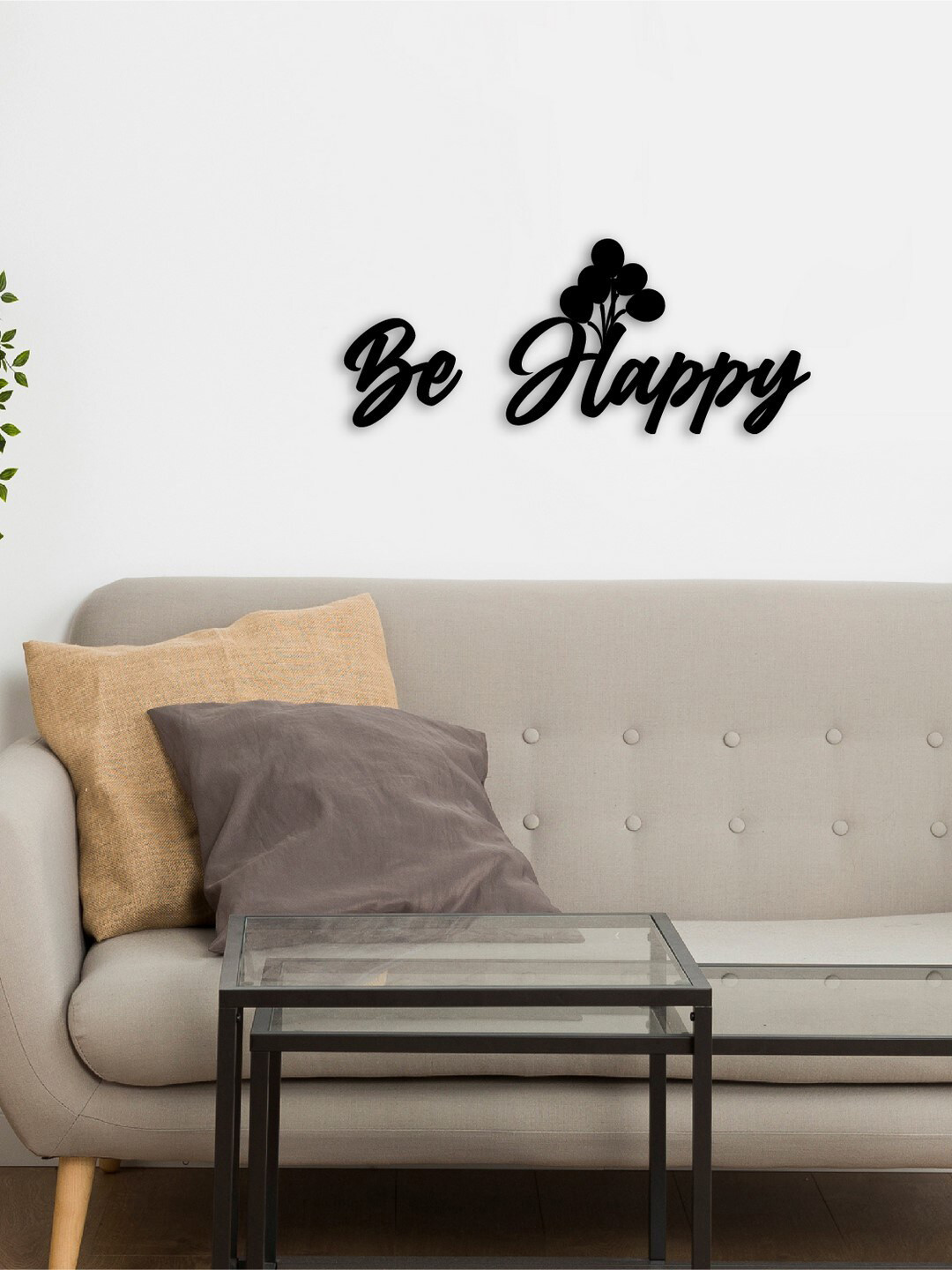 eCraftIndia Be Happy With Balloons Wood Matte Hanging Hall Signs and Plaques-11In