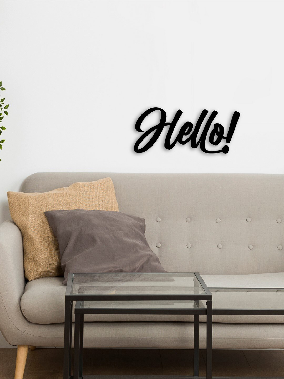 eCraftIndia HELLO Wood Matte Hanging Hall Signs and Plaques-6In