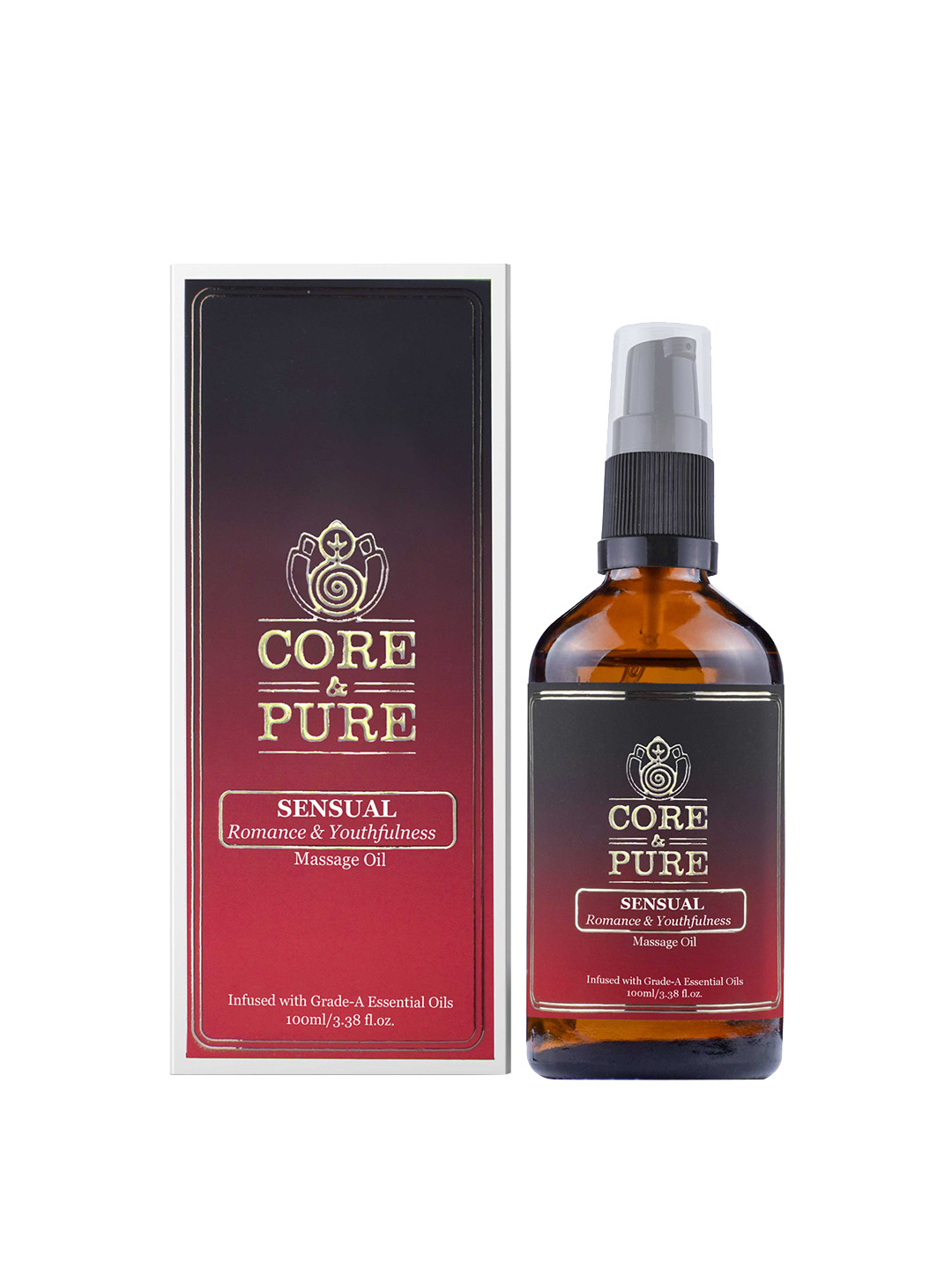 CORE & PURE Unisex Sensual Essential Massage Oil for Romance and Youthfulness