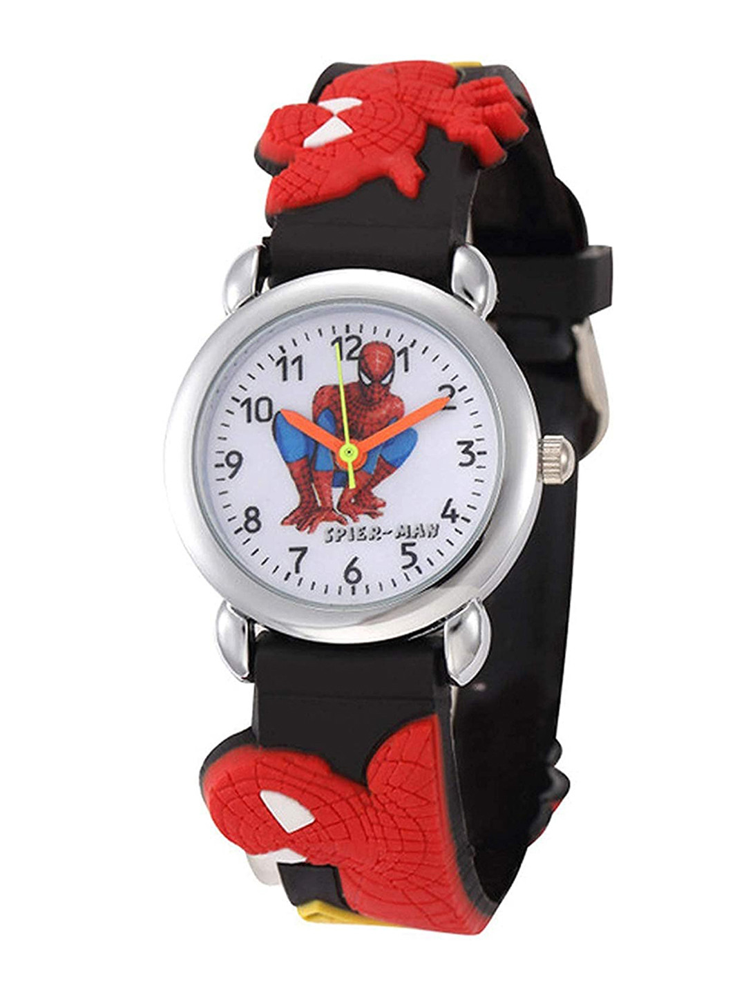 SWADESI STUFF Unisex Kids White Analogue Watch black spidermen