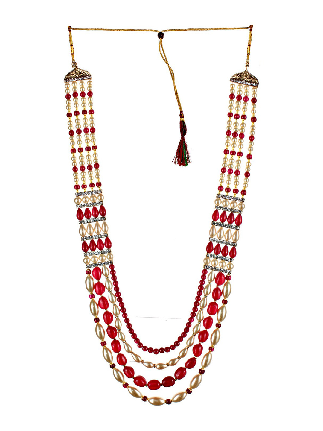 LUCKY JEWELLERY Men Gold-Toned & Maroon Alloy Gold-Plated Necklace