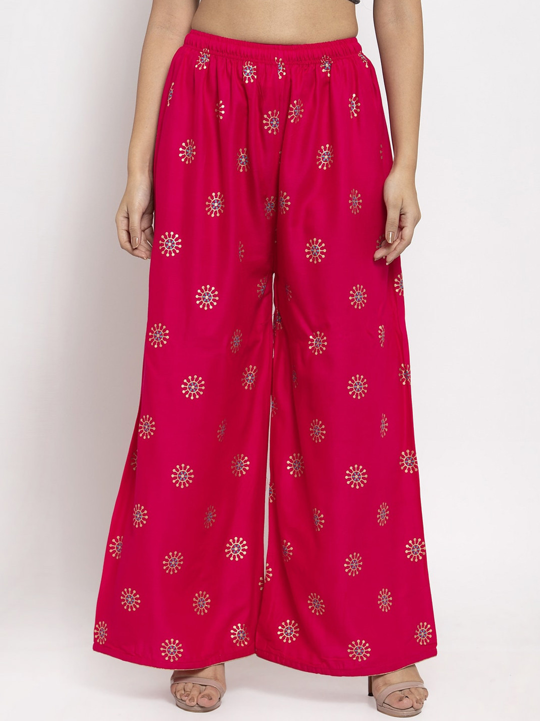 Clora Creation Women Magenta Printed Wide Leg Palazzos