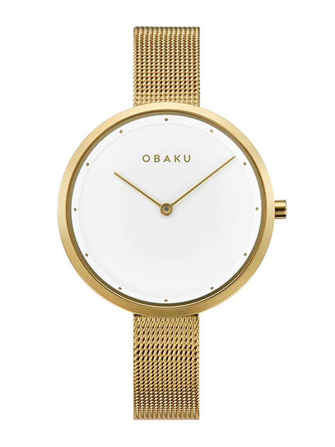 Obaku Women White & Gold-Toned Dok Analogue Watch V227LXGIMG