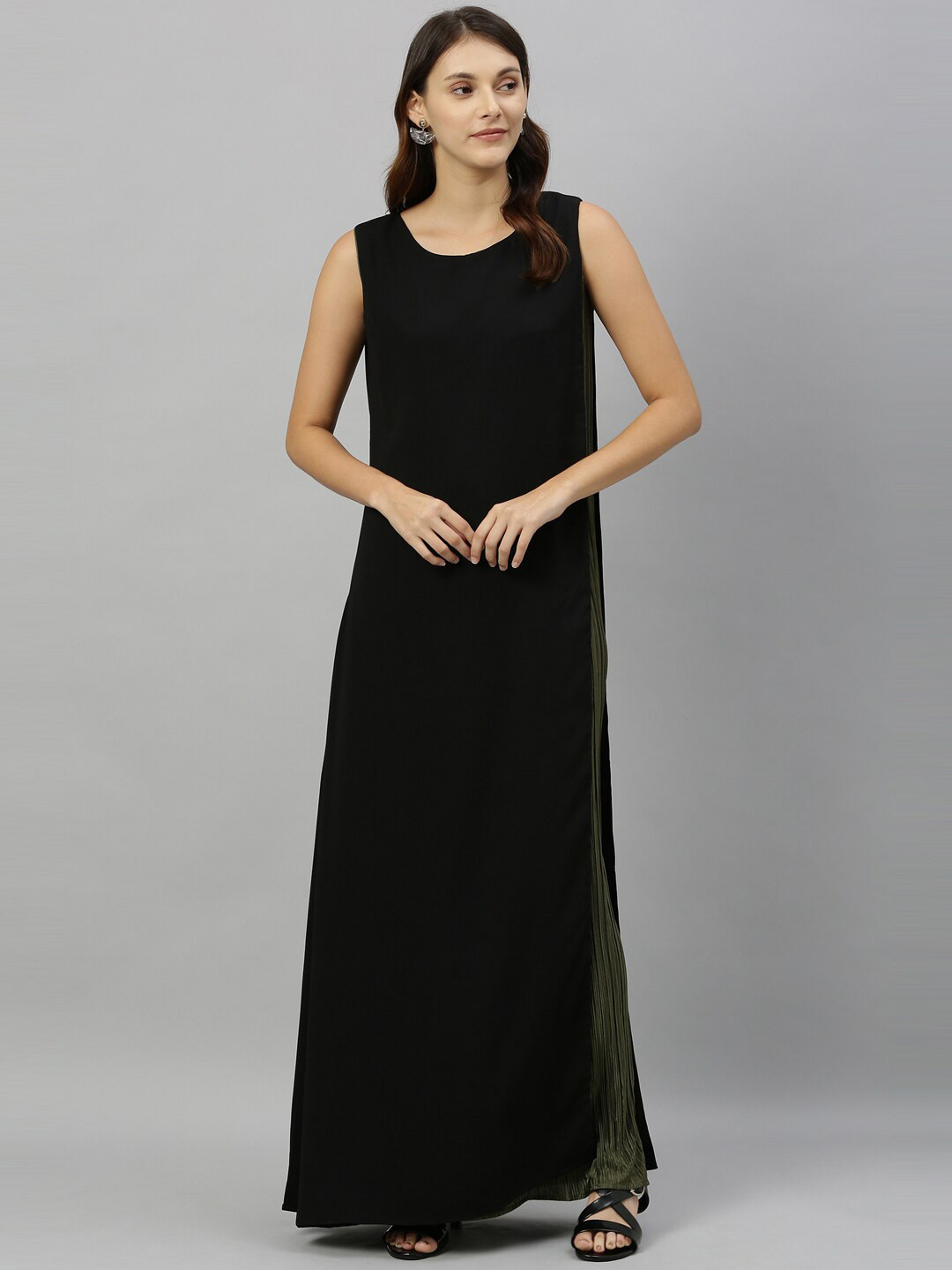 RAREISM Women Black Solid Maxi Dress
