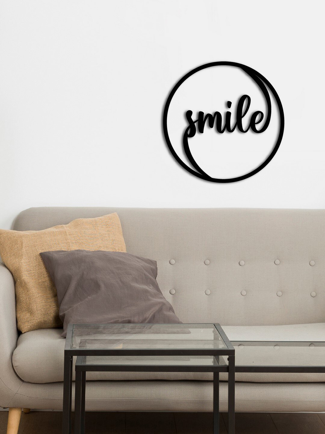 eCraftIndia Smile Wood Matte Hanging Hall Signs and Plaques-10In