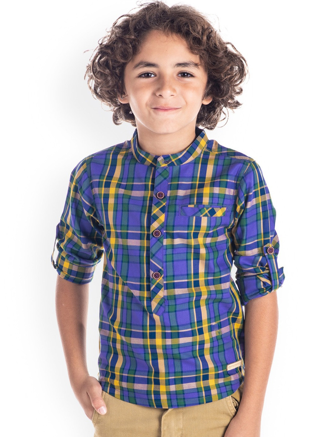 Cherry Crumble Boys Multicolor Checks Arrows Shirt
