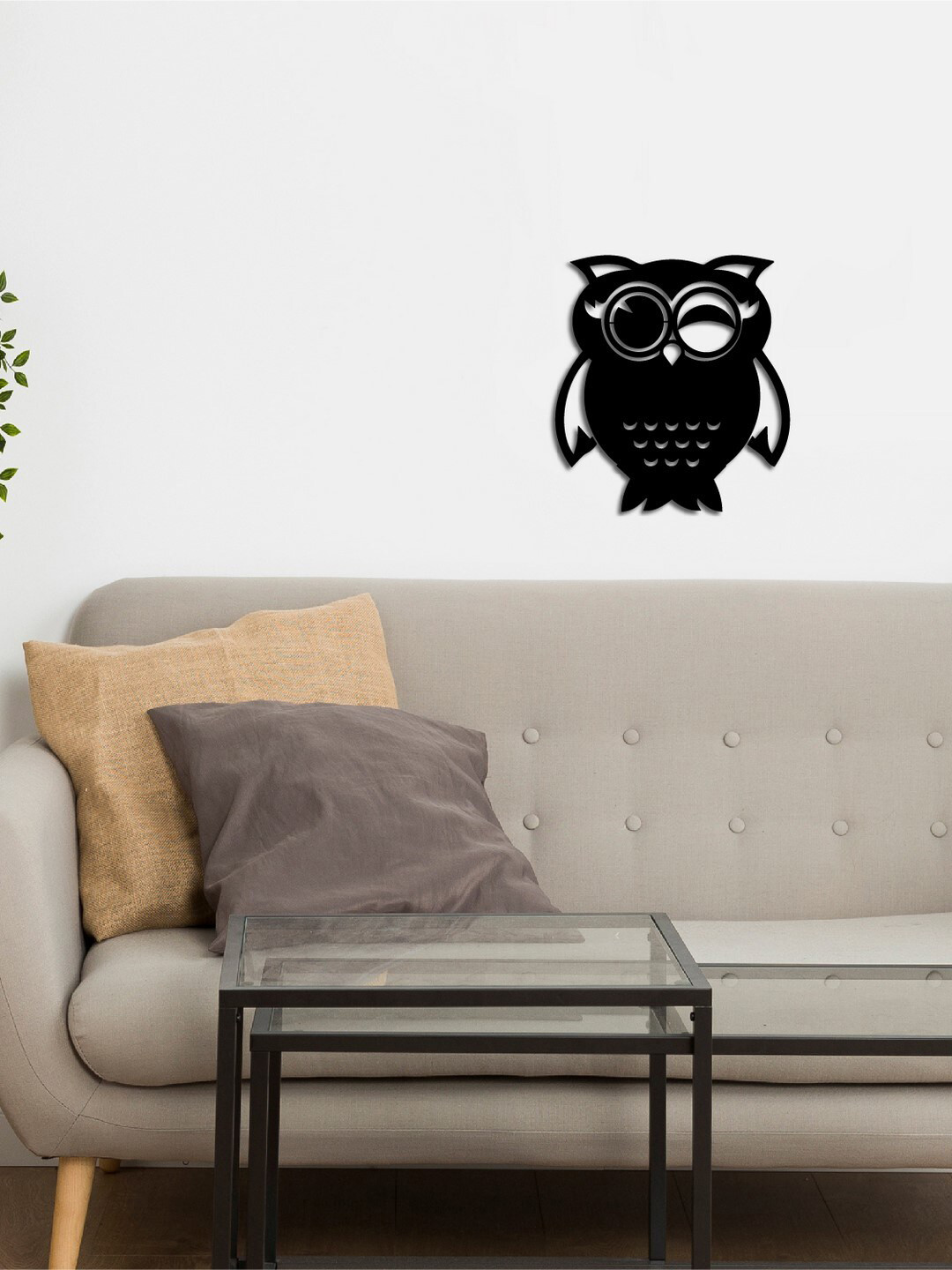 eCraftIndia Owl Wood Matte Hanging Hall Signs and Plaques-11In