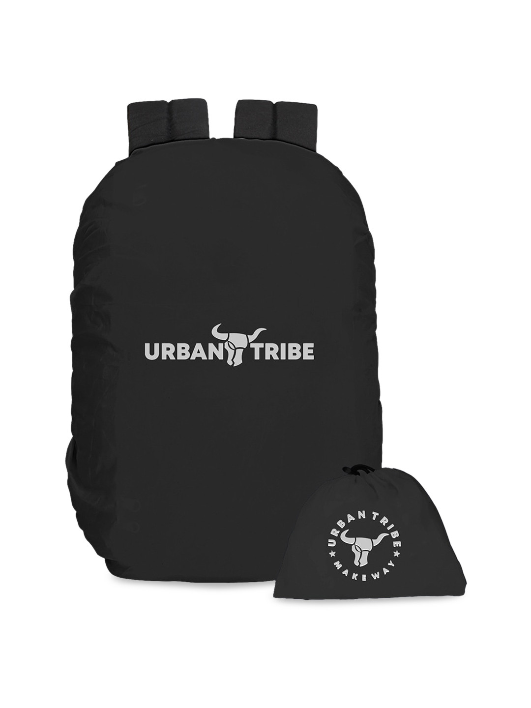 URBAN TRIBE Black & White Printed Backpack Rain Cover With Pouch