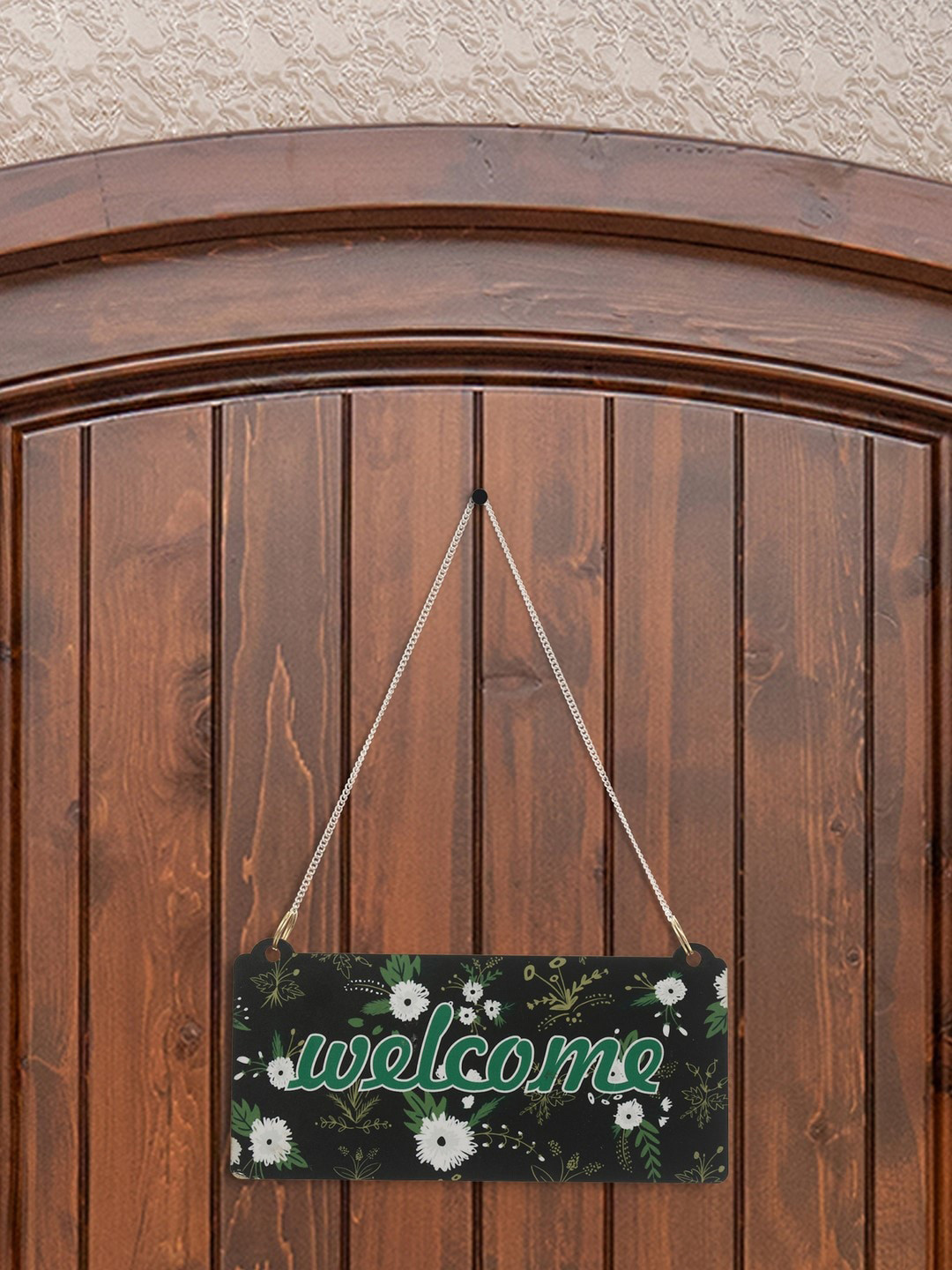 eCraftIndia Floral Wood Matte Hanging Hall Wall Hangings-15.2In