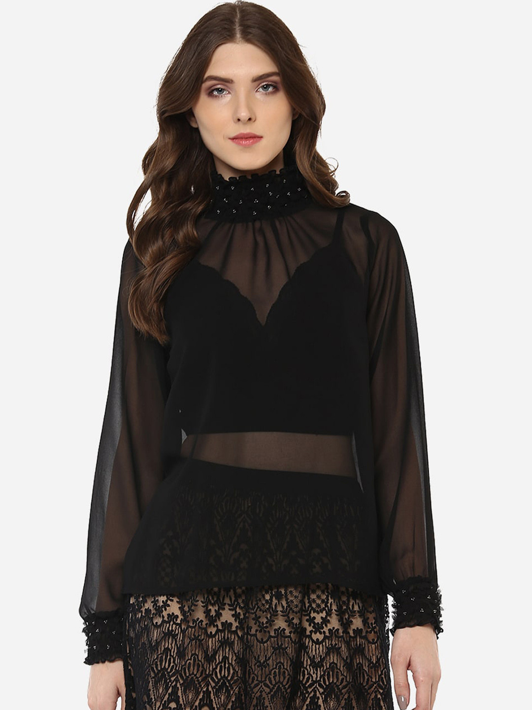 Porsorte Women Black Solid Top