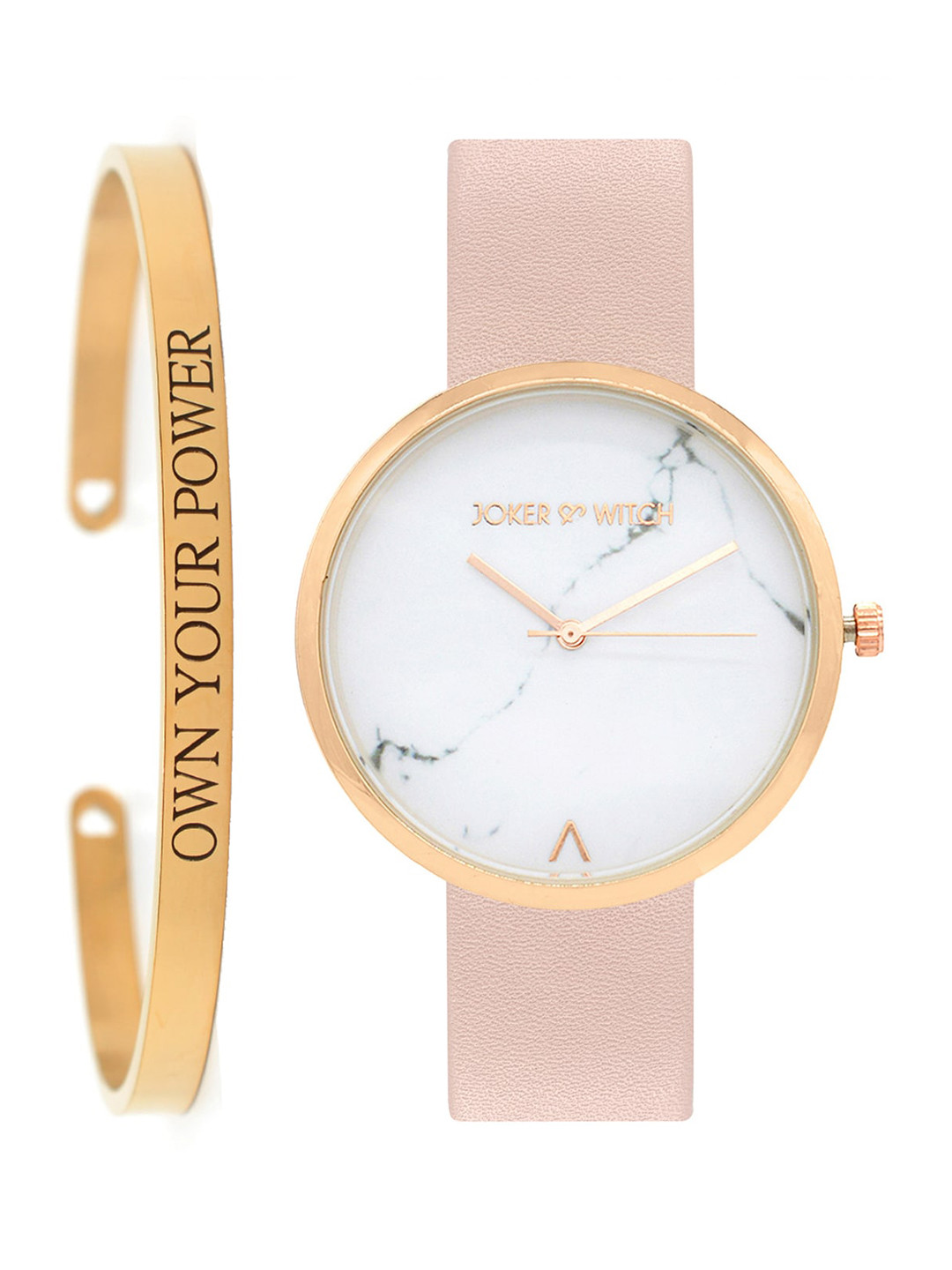 JOKER & WITCH Women White & Gold Ella Watch & Bracelet Stack JWBS189