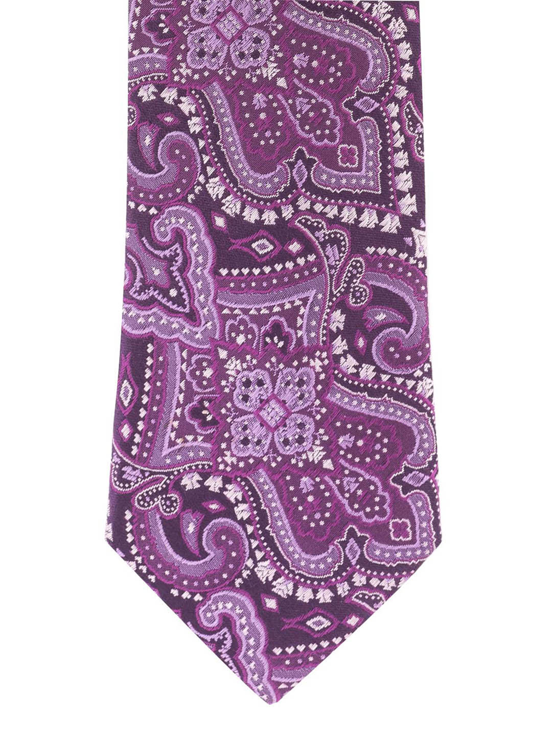 The Tie Hub Purple & White Woven Design Broad Tie