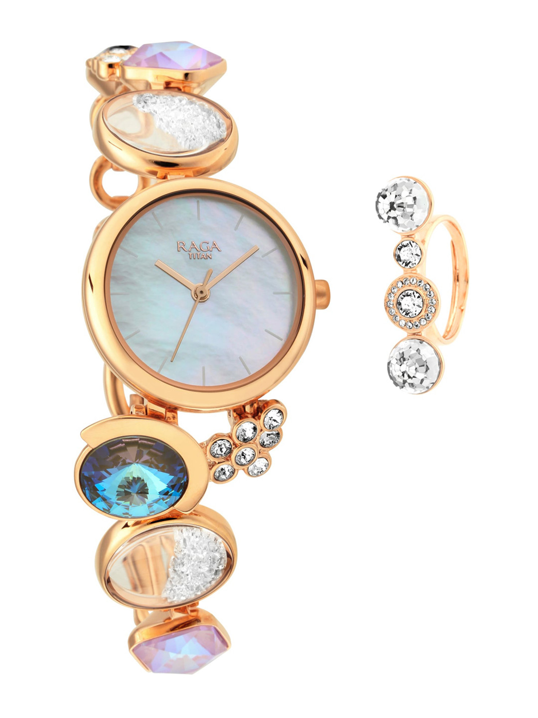 Titan Women Blue Analogue Watch 95128WM01F