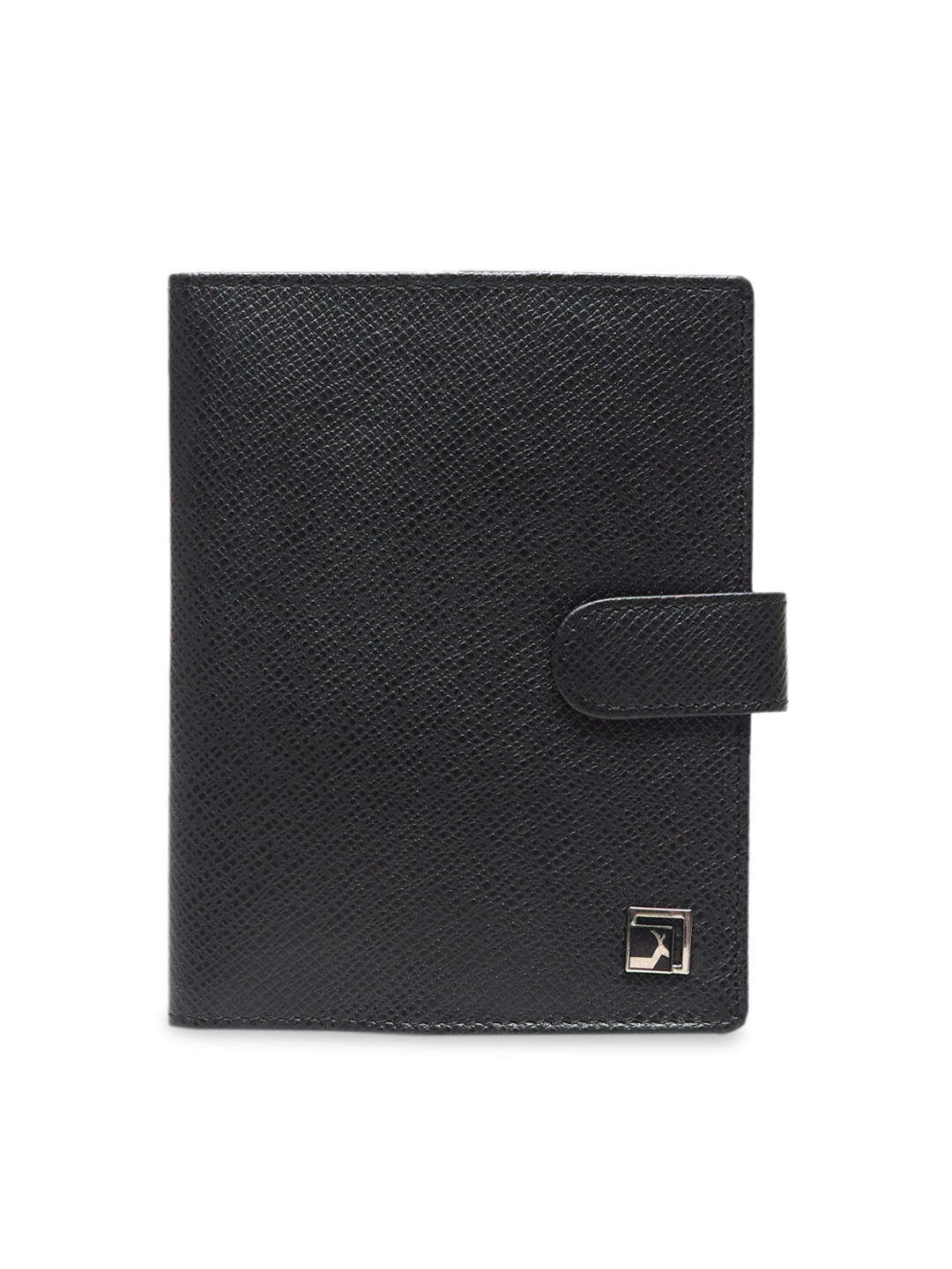Da Milano Men Black Solid Two Fold Leather Wallet