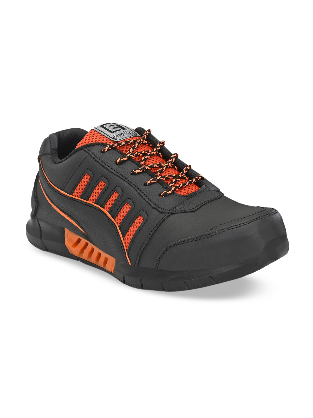 Eego Italy Men Orange & Grey Leather Trekking Shoes