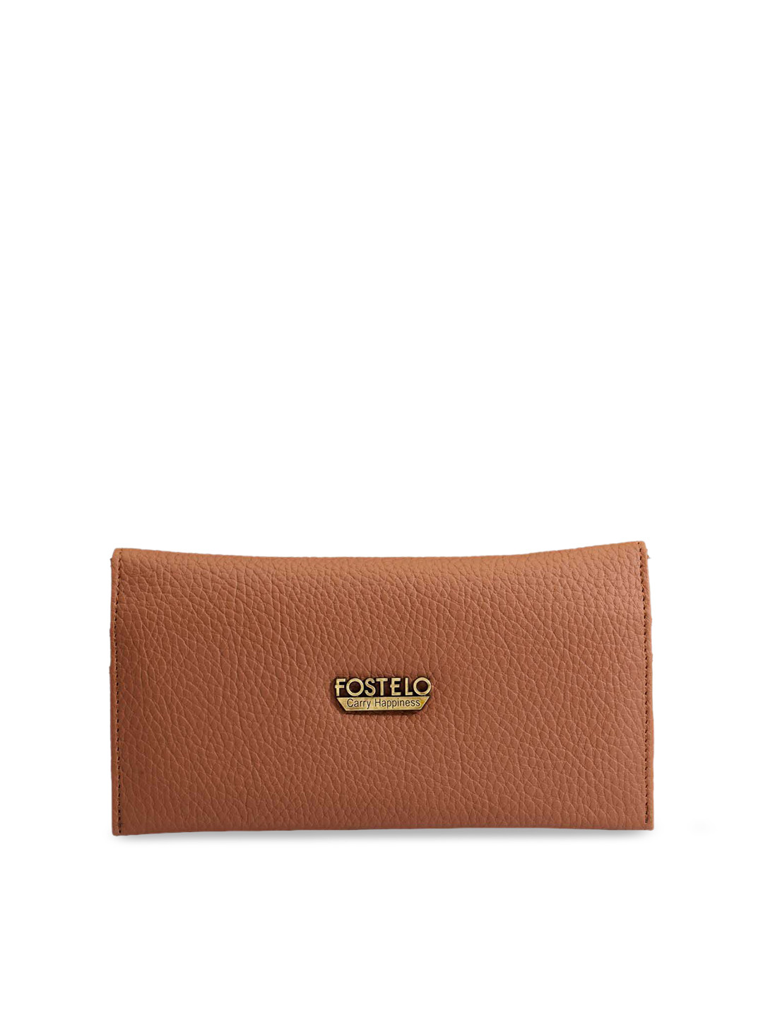Fostelo Tan Brown Tanya Solid Clutch