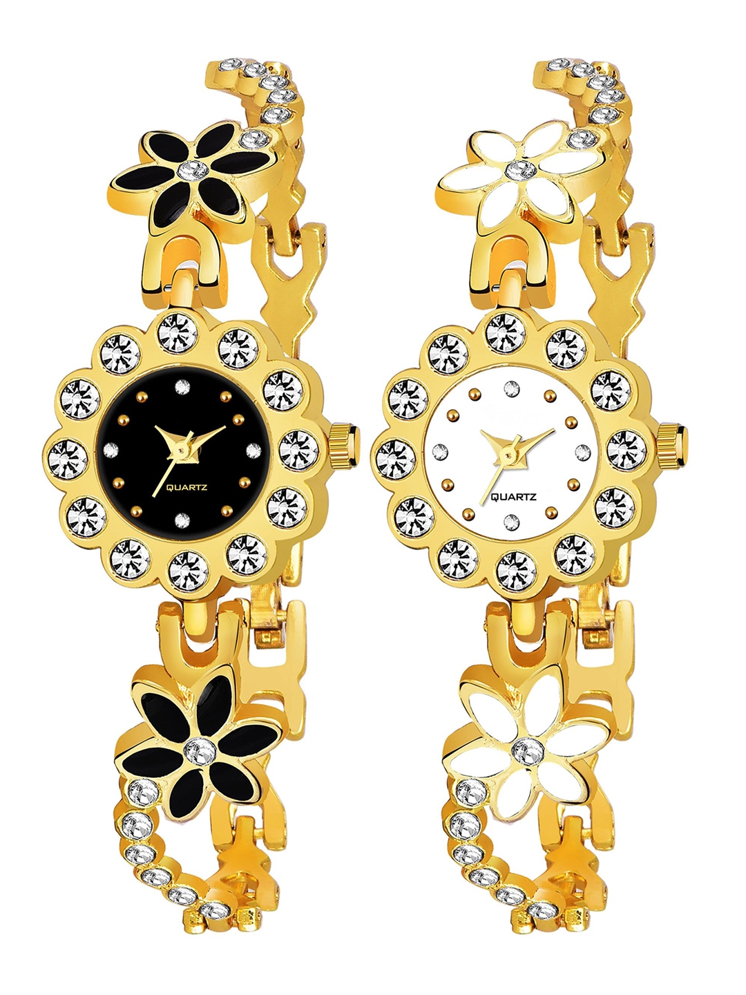 VeBNoR Girls Set of 2 Analogue Watches WT 141 BLACK