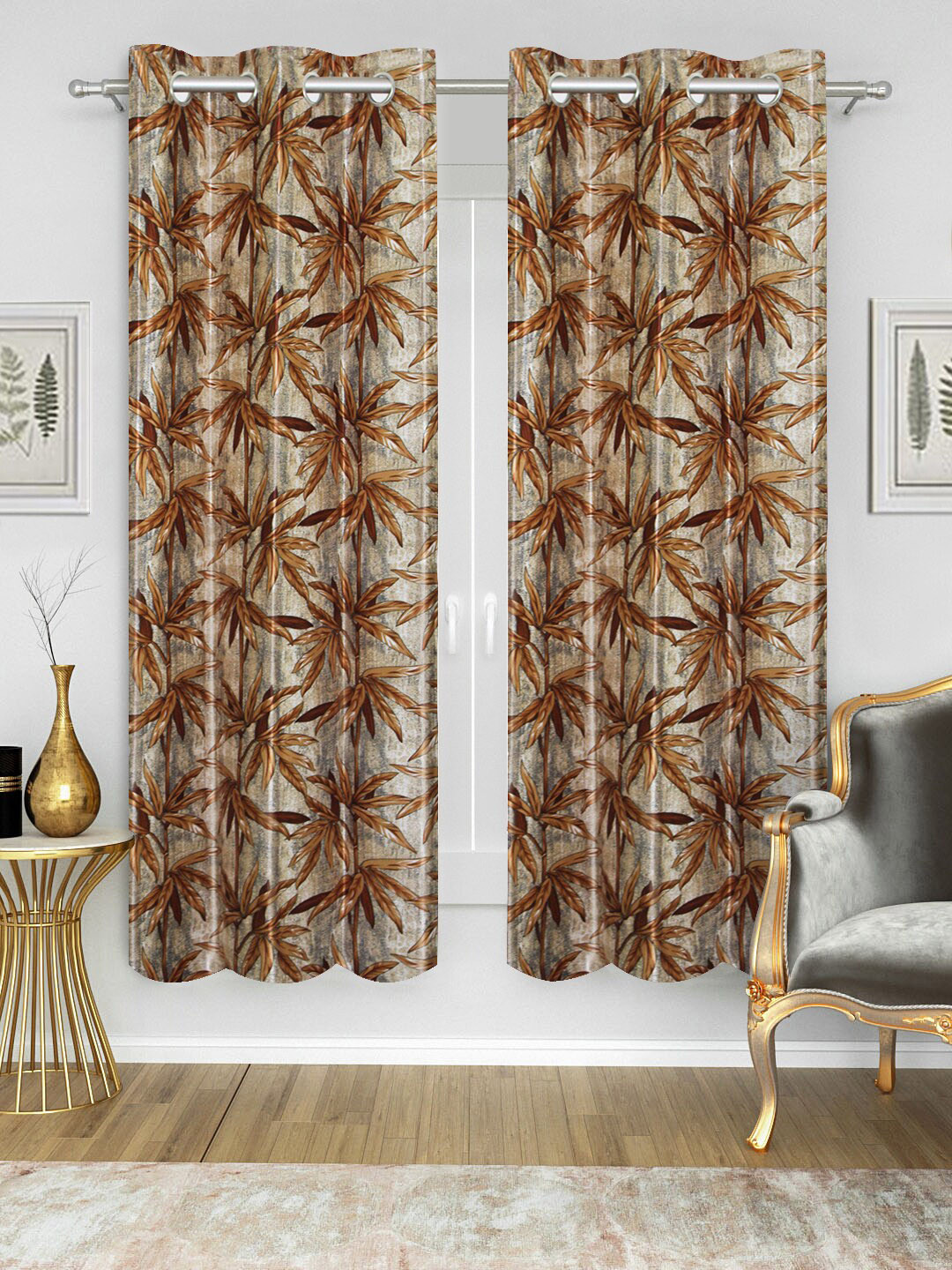 Good Homes by Home Candy Brown Set of 2 Window Curtains