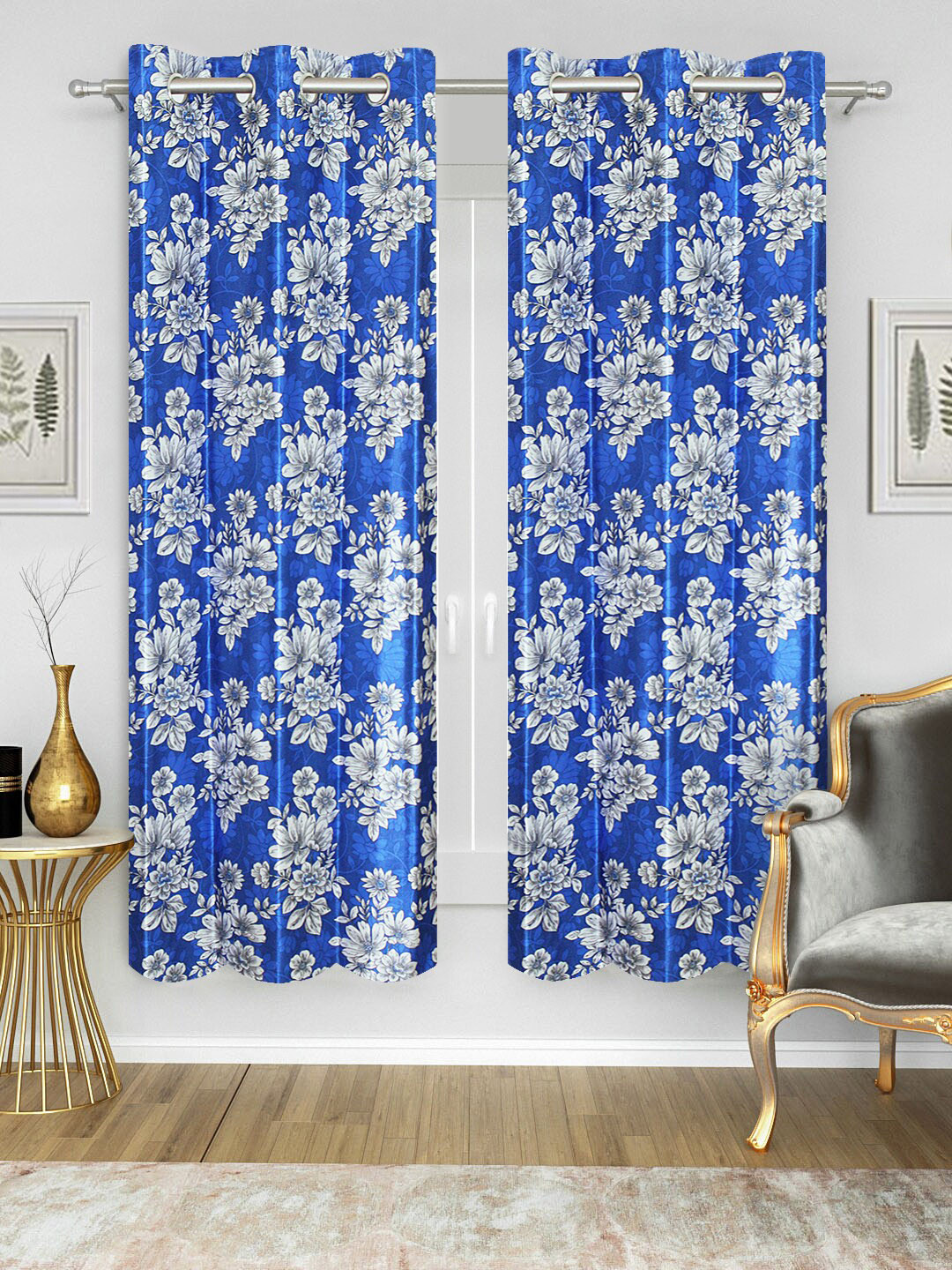 Good Homes by Home Candy Blue Set of 2 Window Curtains