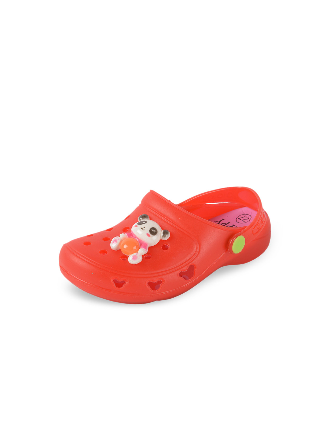 Yellow Bee Unisex Kids Red LED with Panda Motif Clogs