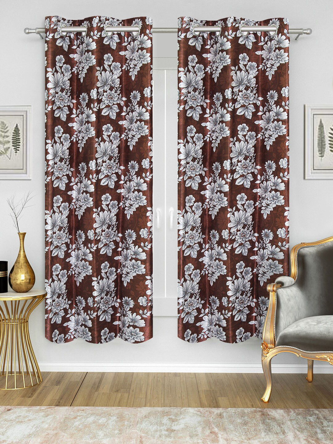 Good Homes by Home Candy Set of 2 Brown Window Curtains