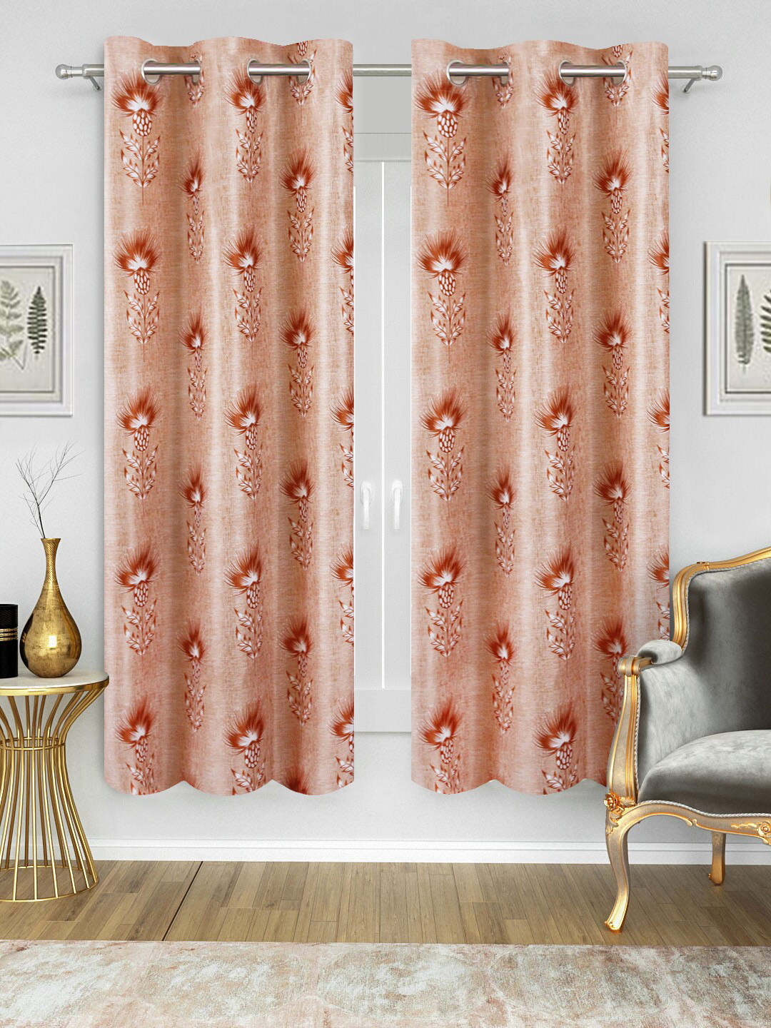 Good Homes by Home Candy Set of 2 Orange Window Curtains