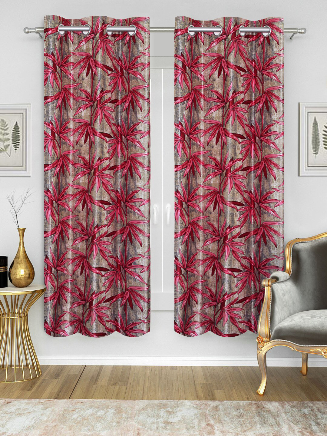 Good Homes by Home Candy Set of 2 Red Window Curtains