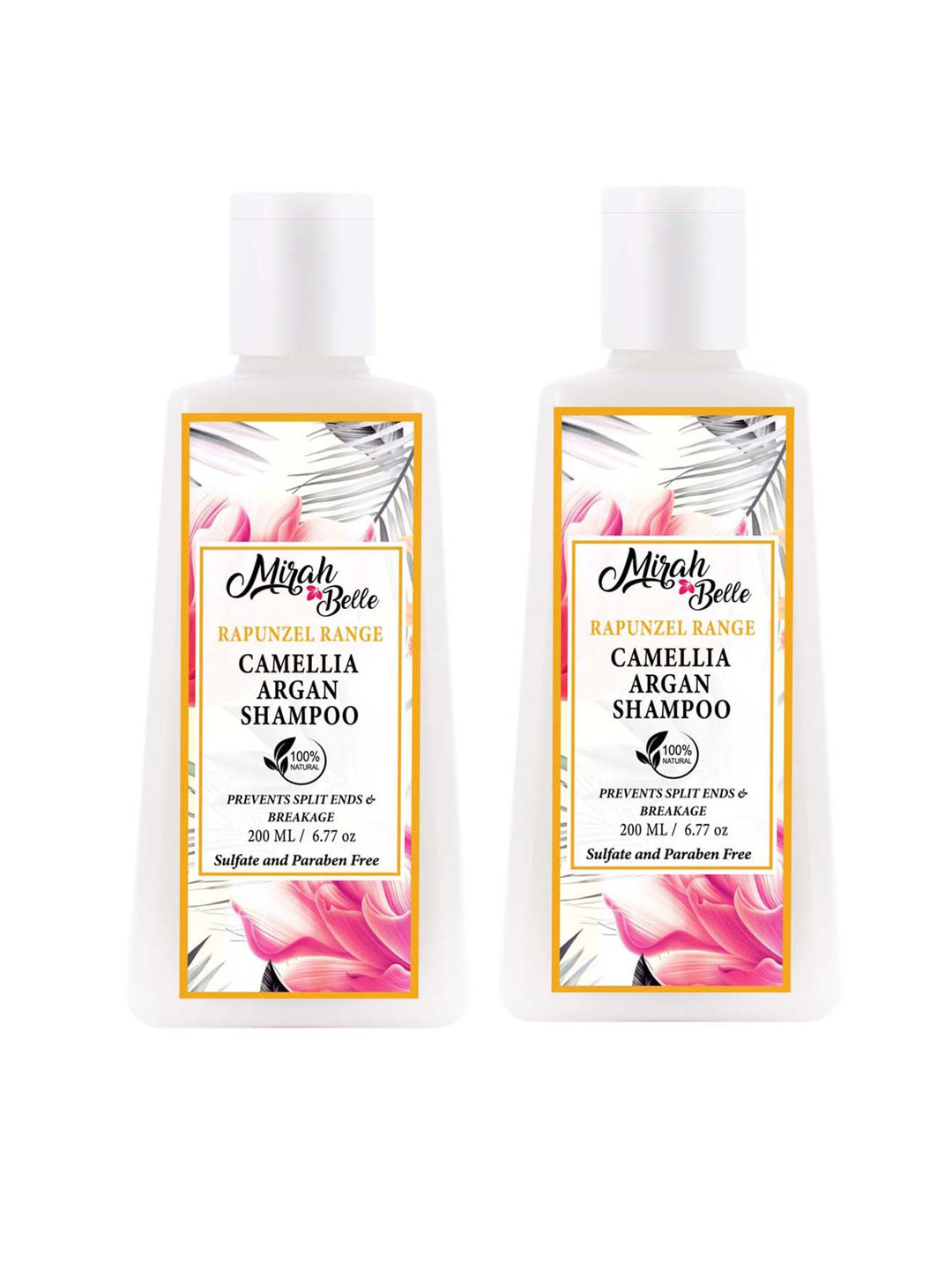Mirah Belle Pack of 2 Camellia Argan Shampoo Frizzy Hair & Split Ends - 200 ml (each)