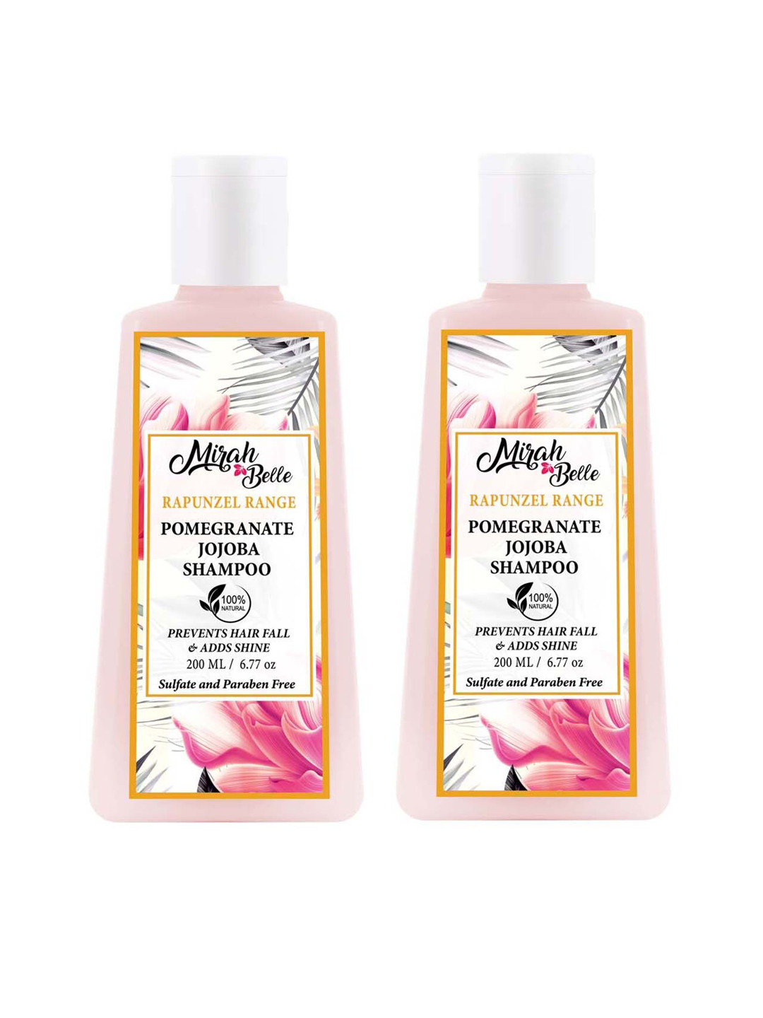 Mirah Belle Pack of 2 Pomegranate and Jojoba New Hair Growth Shampoo 200 ml (each)