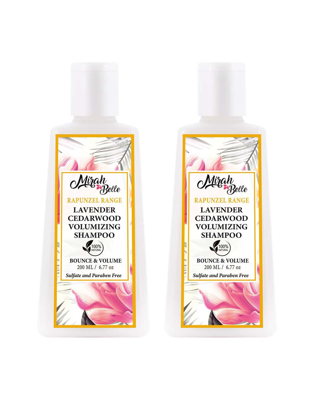 Mirah Belle Pack of 2 Lavender Cedarwood Volumising Shampoo- 200 ml each