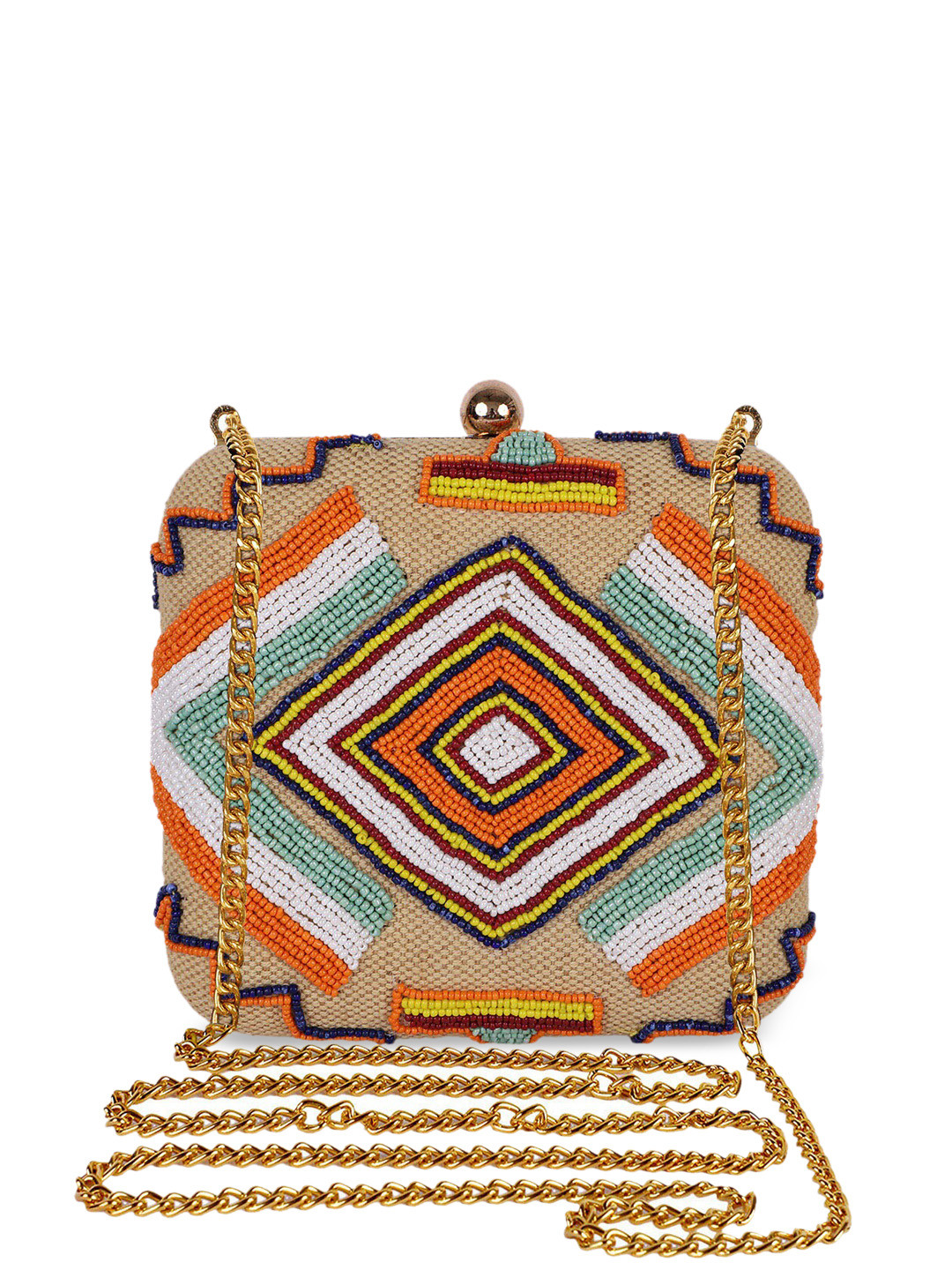 REZZY Multicoloured Textured Clutch