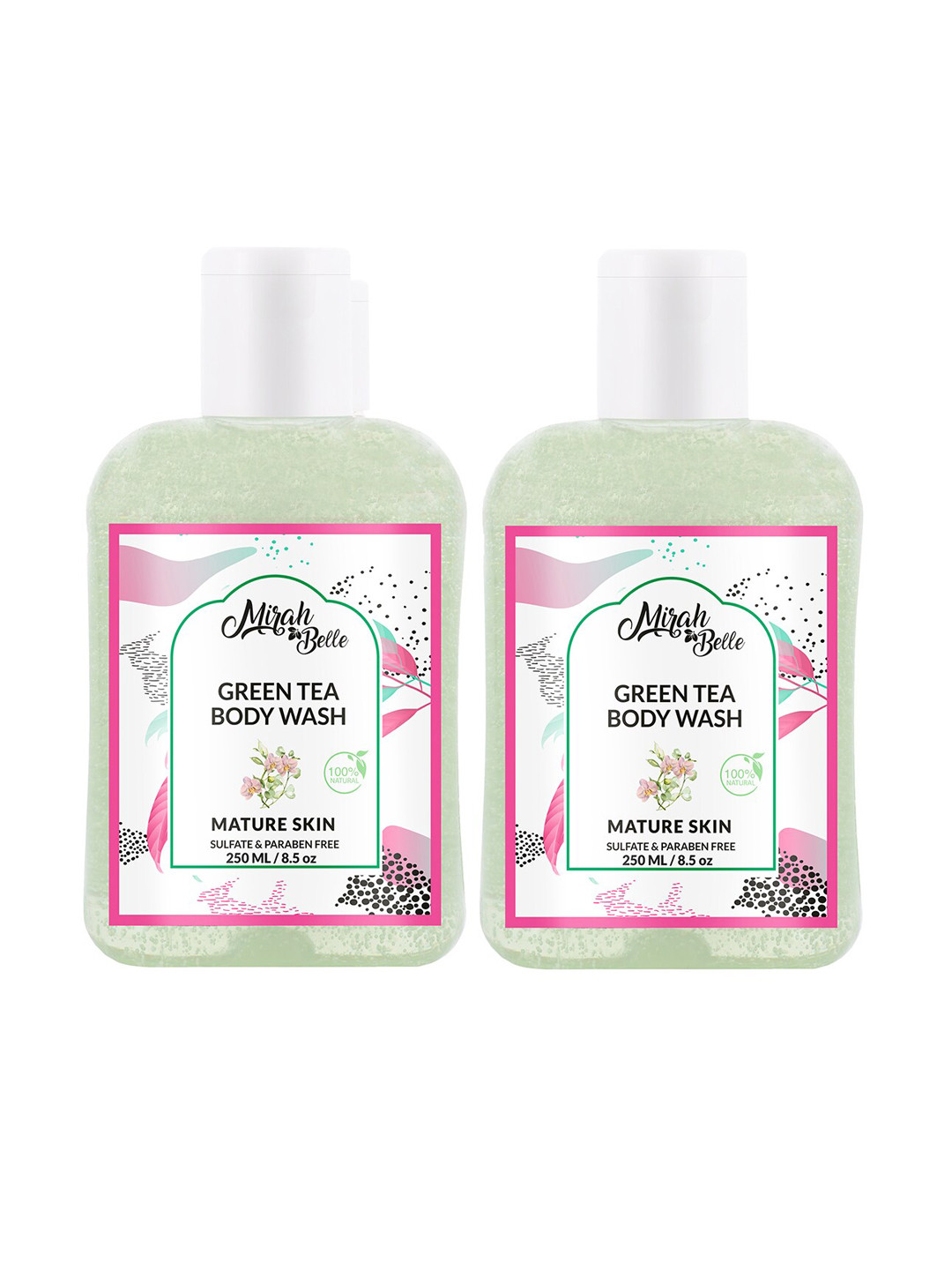 Mirah Belle Pack of 2 Green Tea Anti Aging Body Wash 250ml ( each)