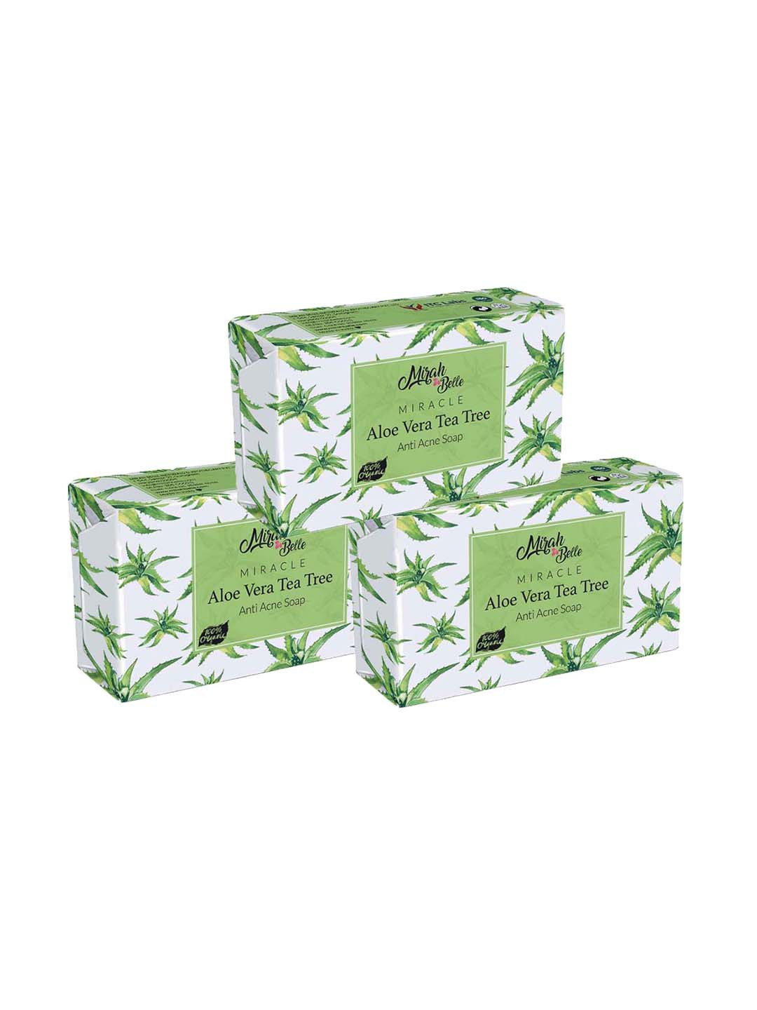 Mirah Belle Aloe Vera, Tea Tree Anti Acne Soap - 125 GM ( Pack of 3)