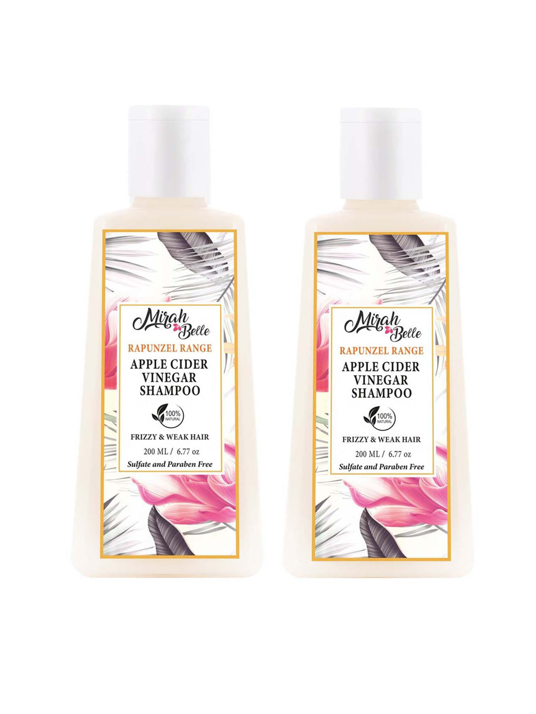 Mirah Belle Set of 2 Apple Cider Vinegar Softening & Repairing Shampoo 400 ml